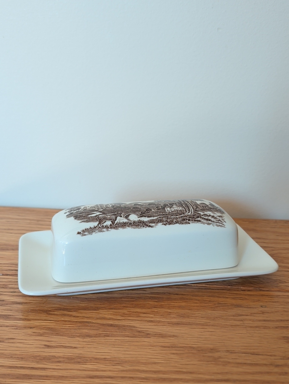 VTG J&G Meakin Romantic England Brown Butter Dish Studio Line Made in England